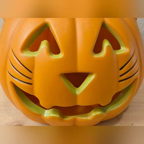 RARE Blow Mold Cat Pumpkin Head Halloween - Picture 5 of 9